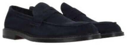 Doucal's Blauwe Suède Penny Loafers Blue Heren