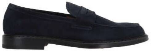 Doucal's Blauwe Suède Penny Loafers Blue Heren