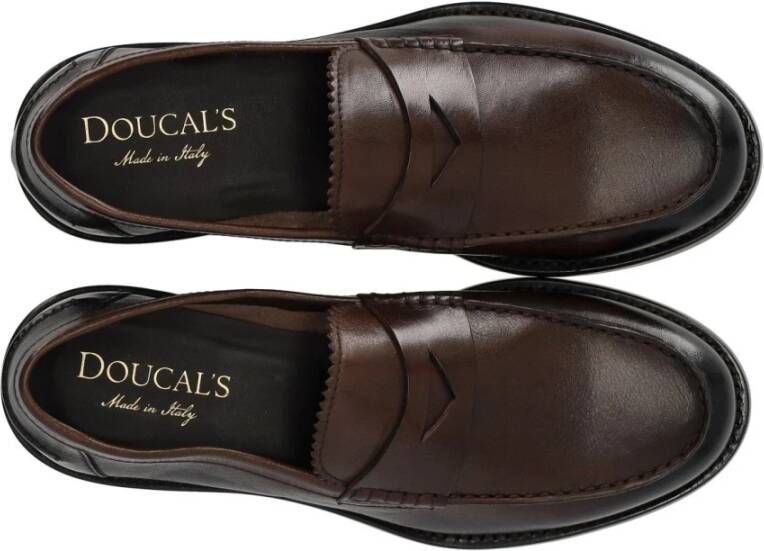 Doucal's Bruin lederen Harley Caffé loafer Brown Heren