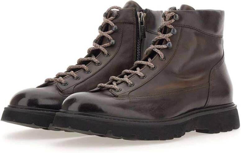 Doucal's Bruin Leren Veterschoenen Brown Heren