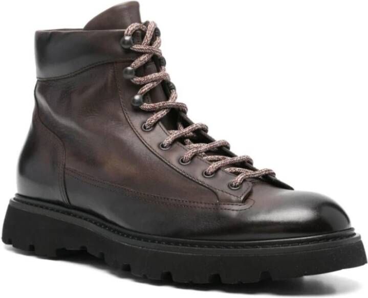 Doucal's Bruin Zwart Derby Boot Zip Triumph Brown Heren