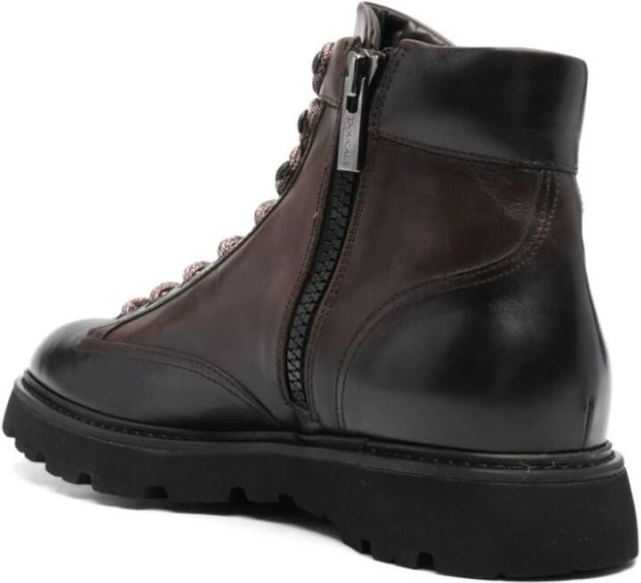 Doucal's Bruin Zwart Derby Boot Zip Triumph Brown Heren