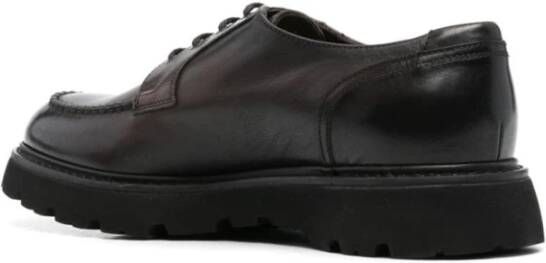 Doucal's Bruin Zwart Derby Lace Up Schoenen Black Heren