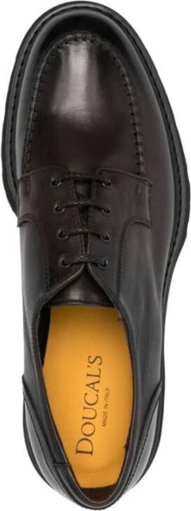 Doucal's Bruin Zwart Derby Lace Up Schoenen Black Heren