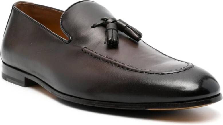 Doucal's Bruine leren loafers met kwastdetail Brown Heren