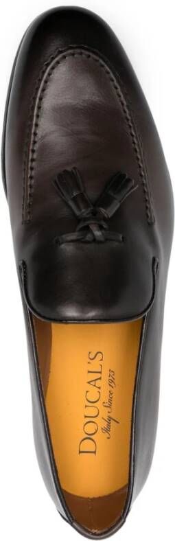 Doucal's Bruine leren loafers met kwastdetail Brown Heren