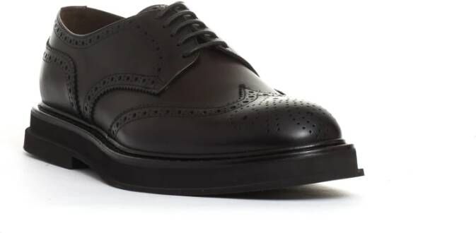 Doucal's Bruine Leren Veterschoenen met Brogue Detail Brown Heren