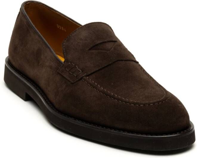 Doucal's Bruine platte Mocassino Alder schoenen Brown Heren