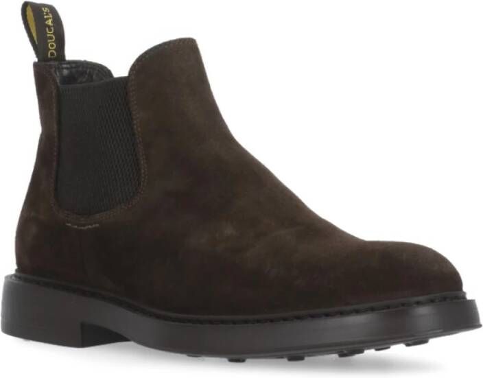 Doucal's Bruine Suède Chelsea Boots voor Mannen Brown Heren