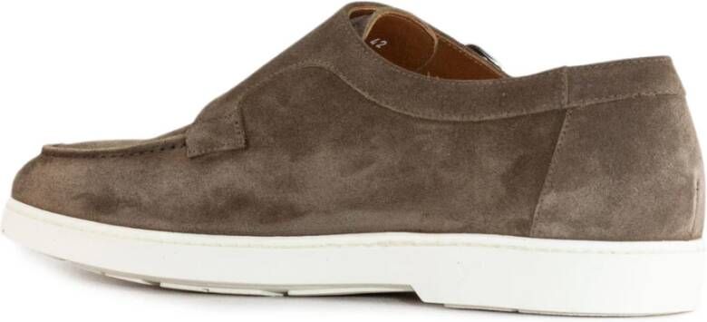 Doucal's Bruine Suède Dubbele Gesp Loafer Brown Heren