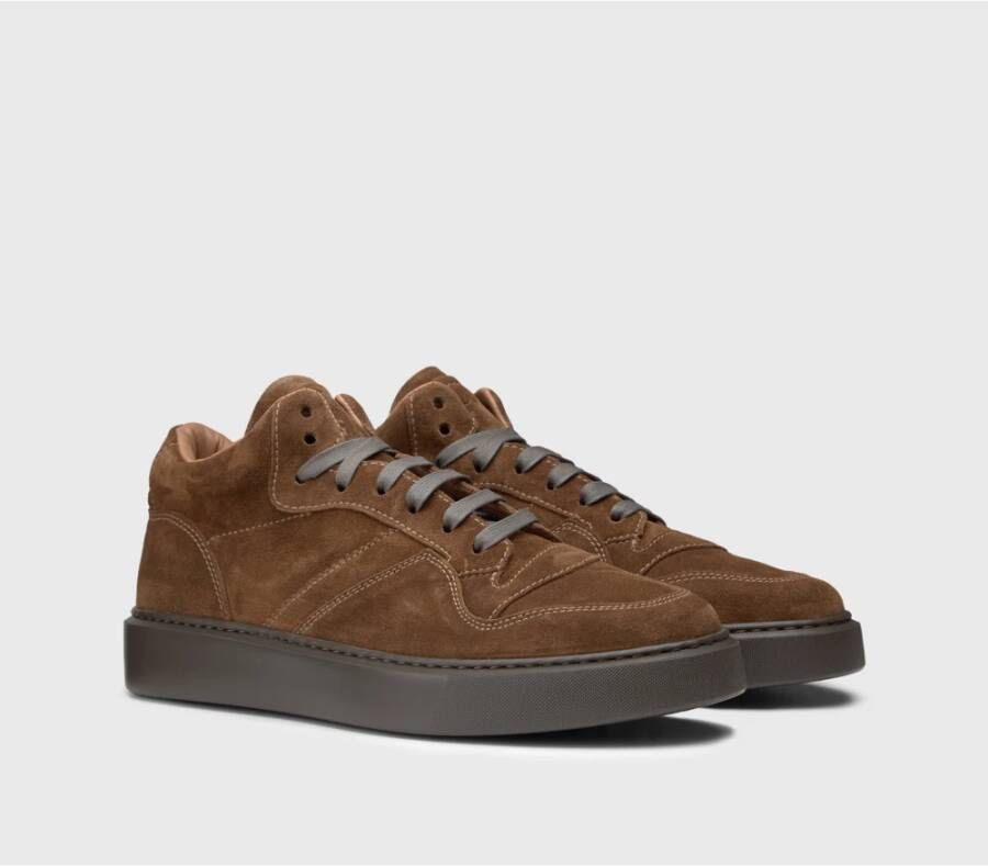 Doucal's Bruine Suède Hoge Sneakers Bruin Heren