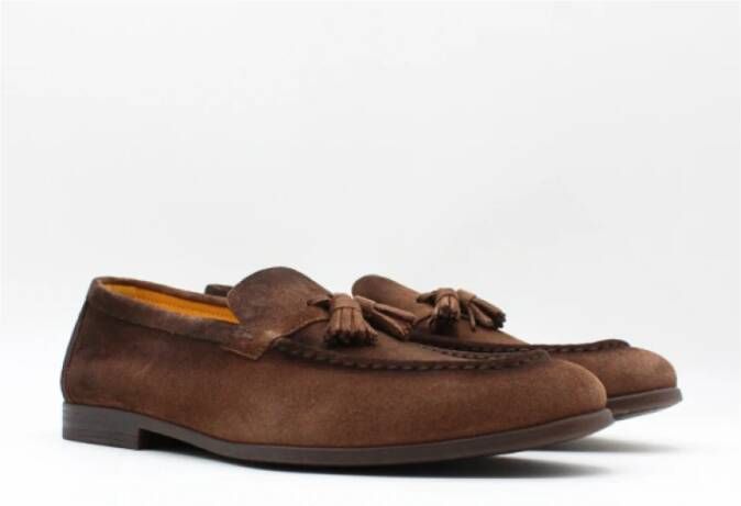 Doucal's Bruine Suède Kwastloafers Brown Heren