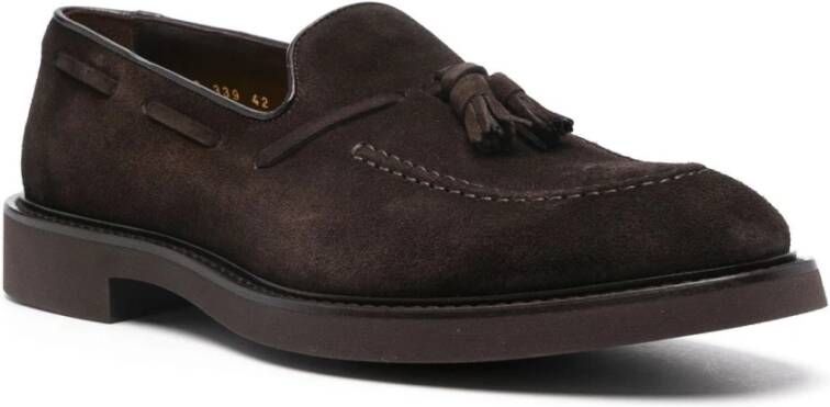 Doucal's Bruine Suède Loafers met Kwastjes Brown Heren