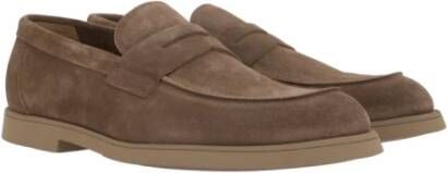 Doucal's Bruine Suède Penny Loafer Schoenen Brown Heren