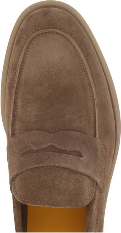 Doucal's Bruine Suède Penny Loafer Schoenen Brown Heren