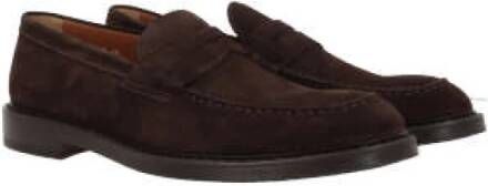 Doucal's Bruine Suède Penny Loafers Brown Heren