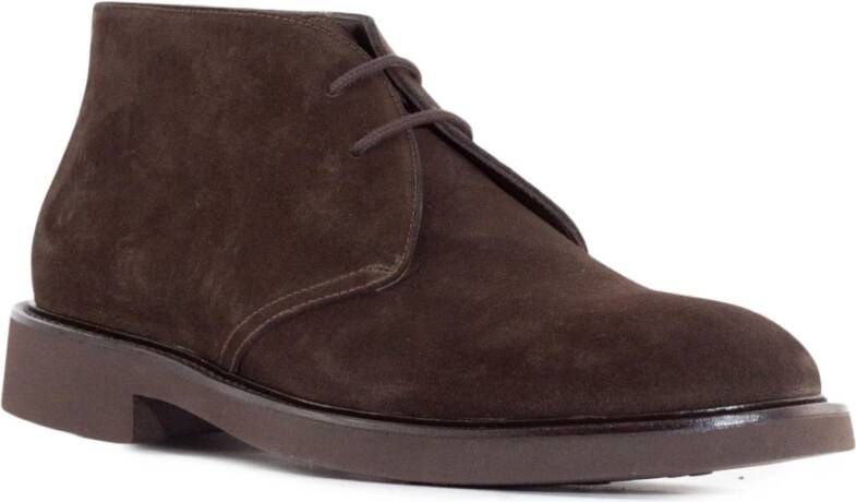 Doucal's Bruine Suède Veterschoenen Brown Heren