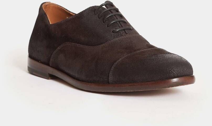 Doucal's Bruine Suède Veterschoenen Derby Brown Heren