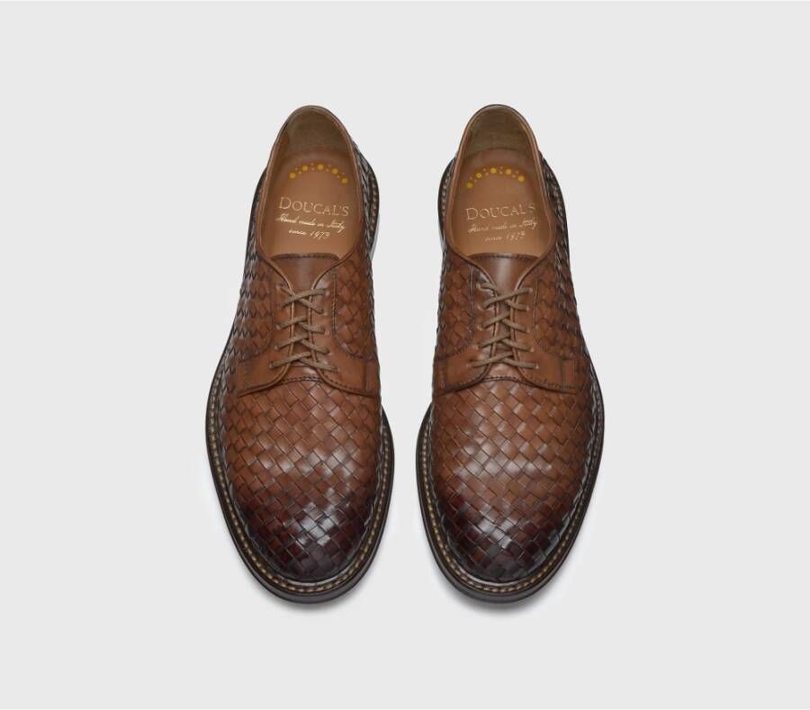 Doucal's Cognac Bruin Leren Veterschoenen Brown Heren