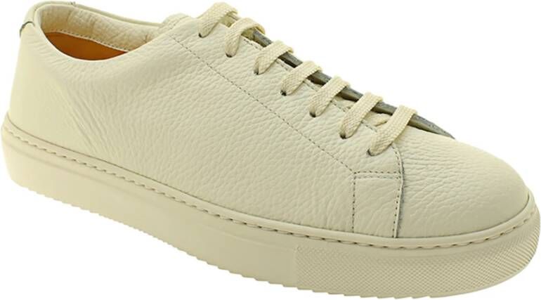 Doucal's Crème Sneakers Aw24 Gevet Leer Beige Heren