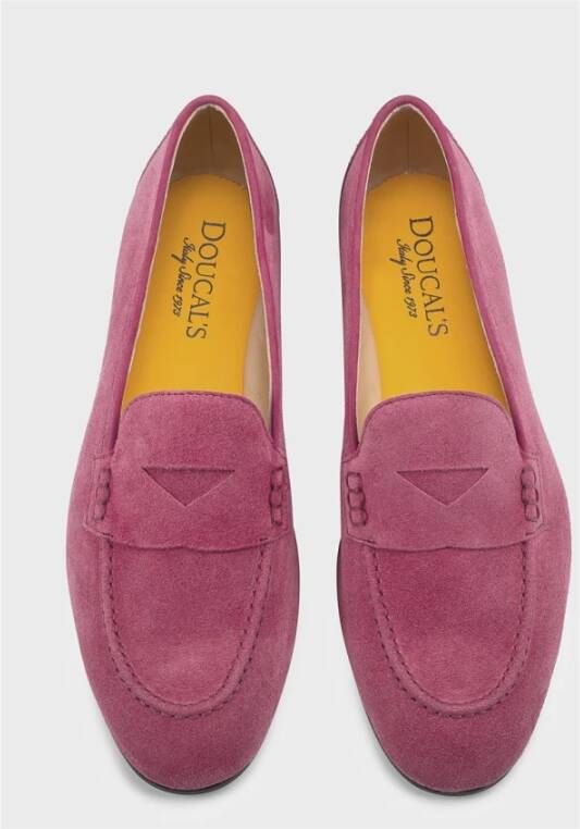 Doucal's Dames loafer van suède | fuchsia Pink Dames