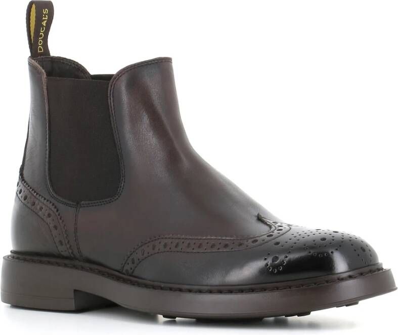 Doucal's Donkerbruine Brogue Chelsea Schoenen Brown Heren