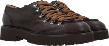 Doucal's Donkerbruine Leren Veterschoenen Brown Dames