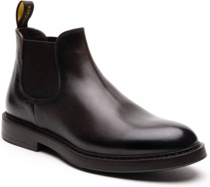 Doucal's Donkerbruine platte schoenen Chelsea Boot Brown Heren