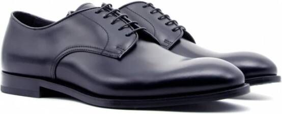 Doucal's Elegante Blauwe Leren Derby Schoenen Blue Heren