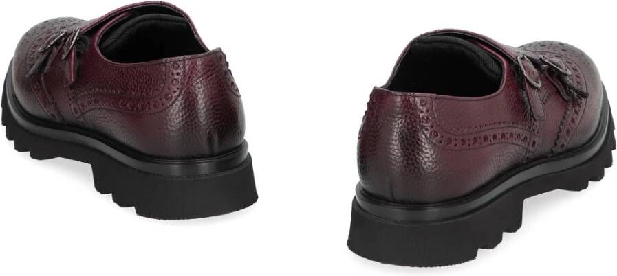 Doucal's Elen Leren Monk-Strap Schoenen Purple Heren