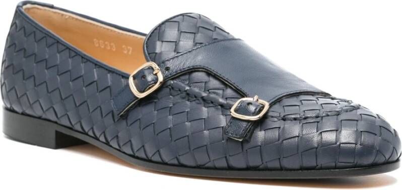 Doucal's Gevlochten Leren Loafers Blue Dames