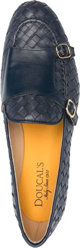 Doucal's Gevlochten Leren Loafers Blue Dames