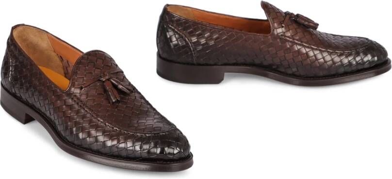 Doucal's Gevlochten leren loafers met kwastjes Brown Heren