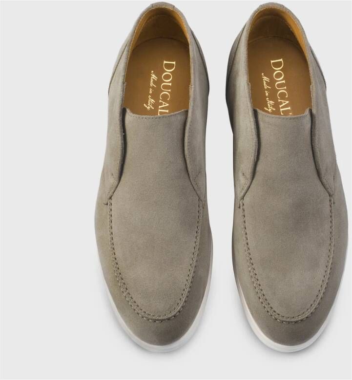 Doucal's Grijze Suède Slip-On Chukka Loafer Gray Heren