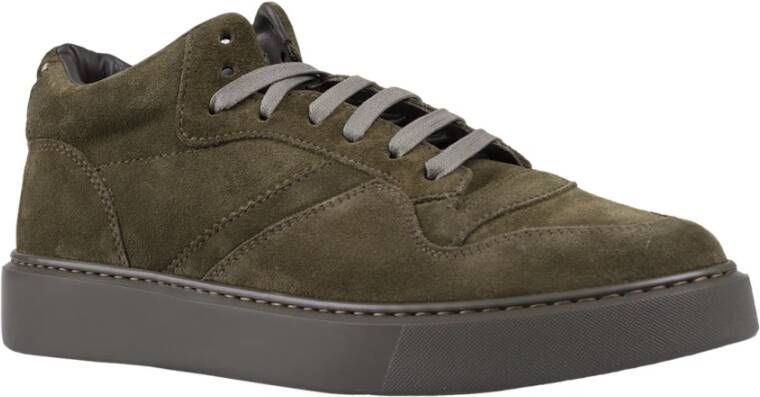 Doucal's Groene Hoge Sneakers van Suède Groen Heren