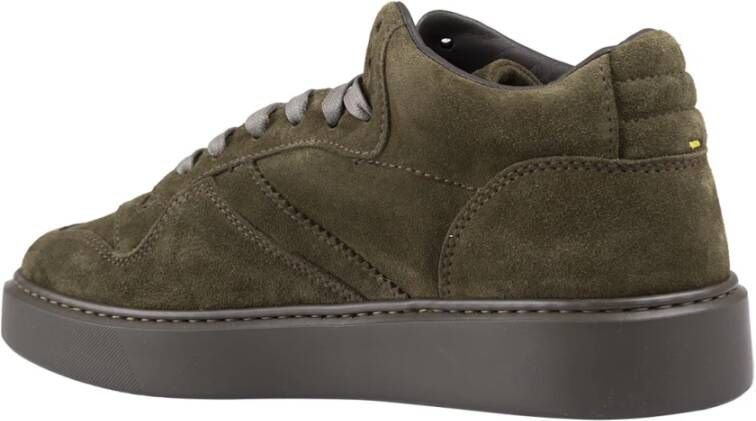 Doucal's Groene Hoge Sneakers van Suède Groen Heren