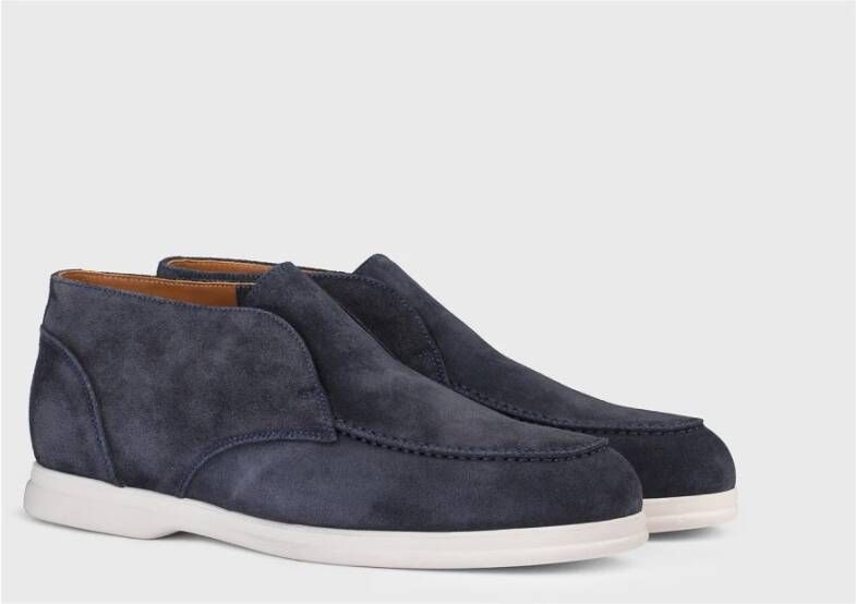 Doucal's Heren chukka loafer van suède | blauw Blue Heren