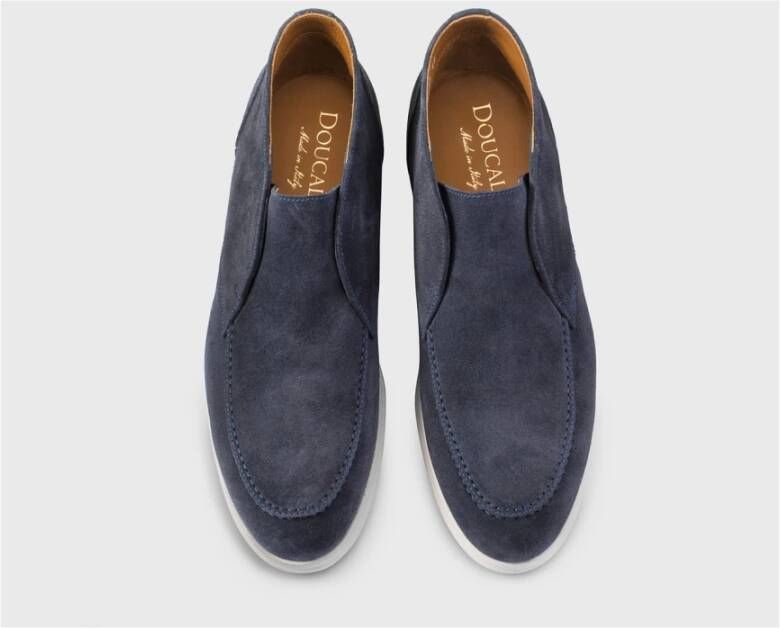 Doucal's Heren chukka loafer van suède | blauw Blue Heren