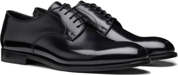 Doucal's Heren geborsteld leren Derby schoenen Black Heren