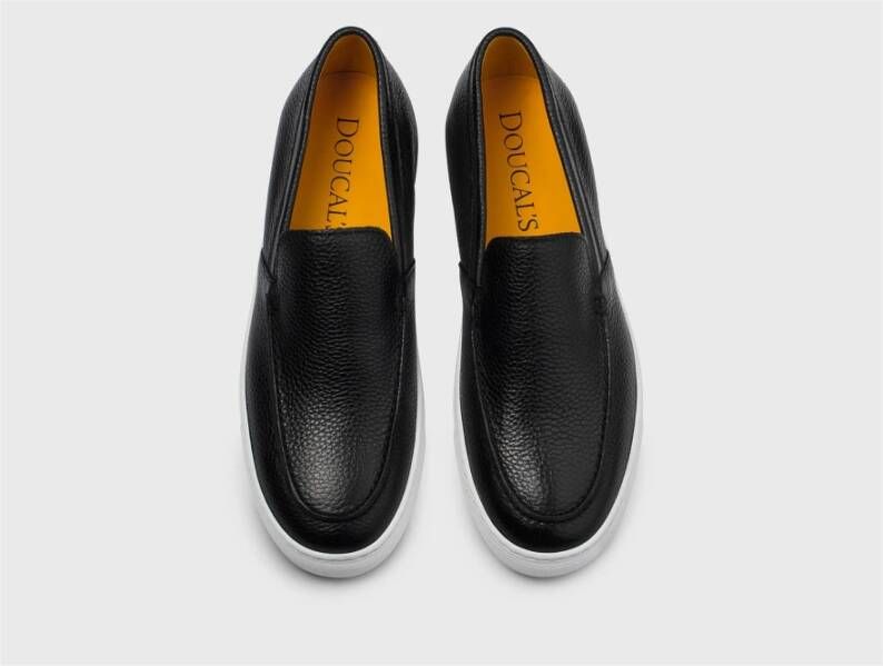 Doucal's Heren instaploafer van leer | zwart Black Heren