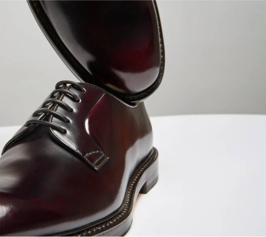 Doucal's Heren leren Derby veterschoen | burgundy Red Heren