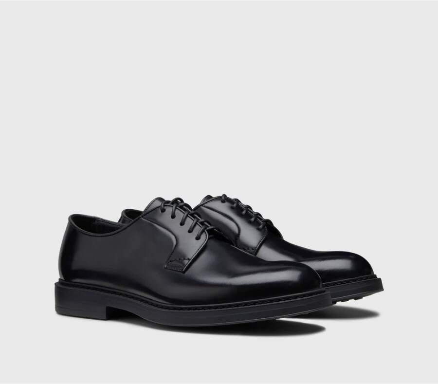 Doucal's Heren leren Derby veterschoen | zwart Black Heren