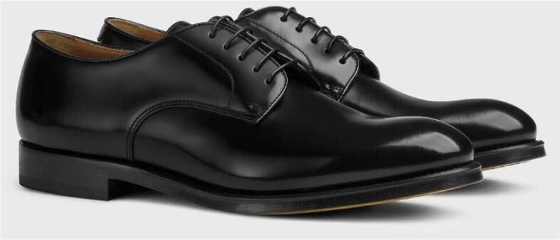 Doucal's Heren leren Derby veterschoen | zwart Black Heren