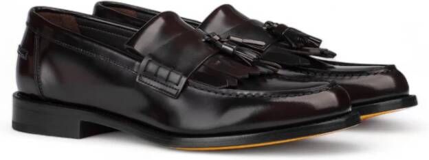 Doucal's Heren leren loafers met franje Black Heren