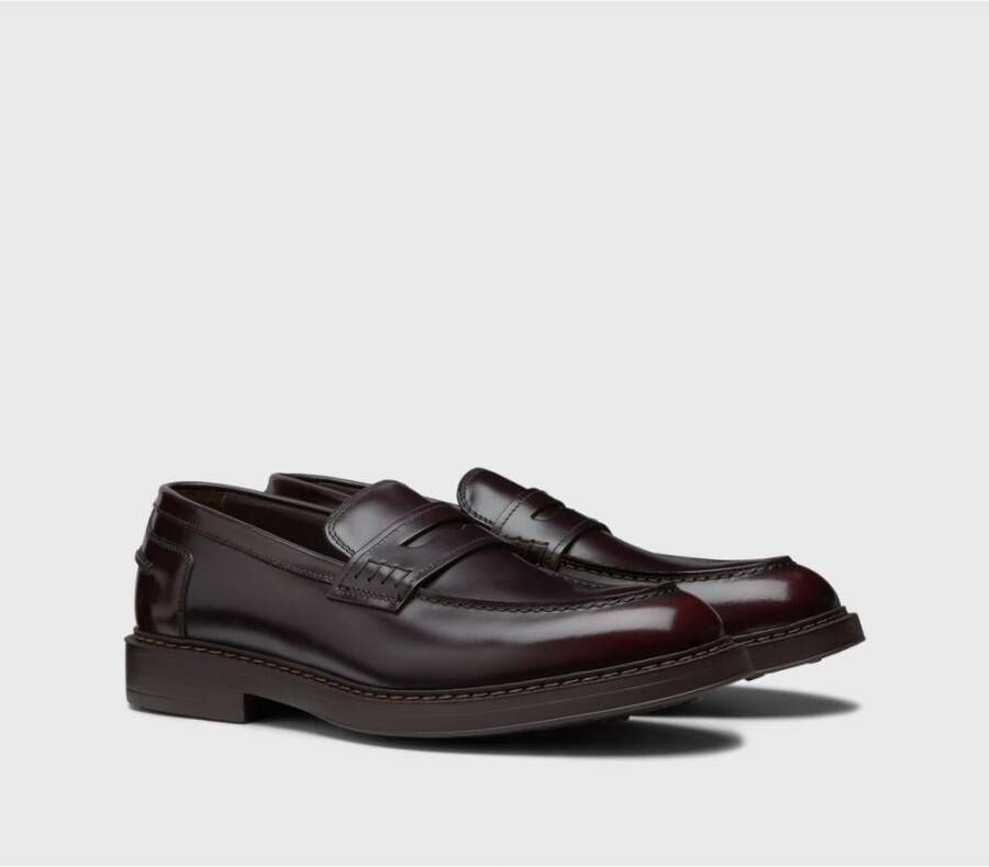 Doucal's Heren leren Penny loafer | burgundy Red Heren