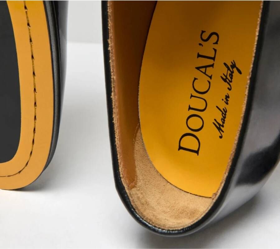 Doucal's Heren leren Penny loafer | zwart Black Heren