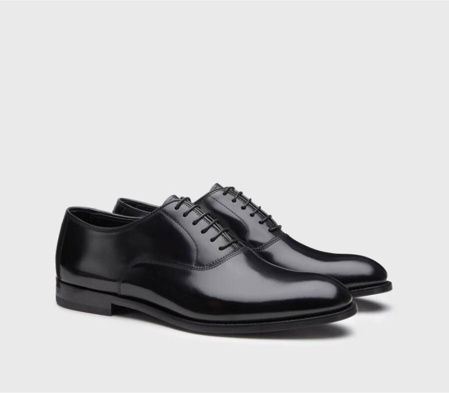 Doucal's Heren leren veterschoen | zwart Black Heren