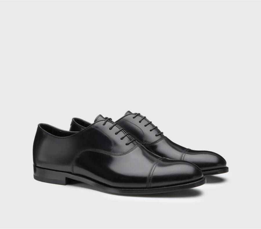 Doucal's Heren leren veterschoenen | zwart Black Heren