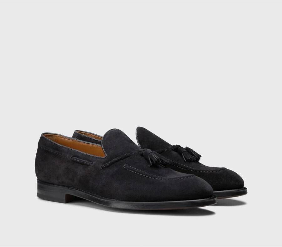 Doucal's Heren loafers met suède kwastjes | zwart Black Heren