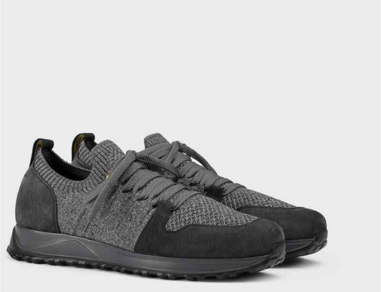 Doucal's Heren suède en stoffen sneaker | grijs Gray Heren